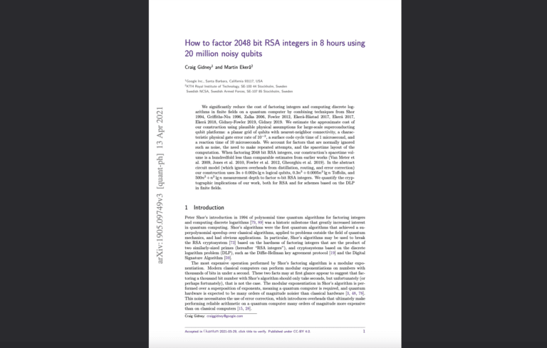Factoring RSA 2048 20M