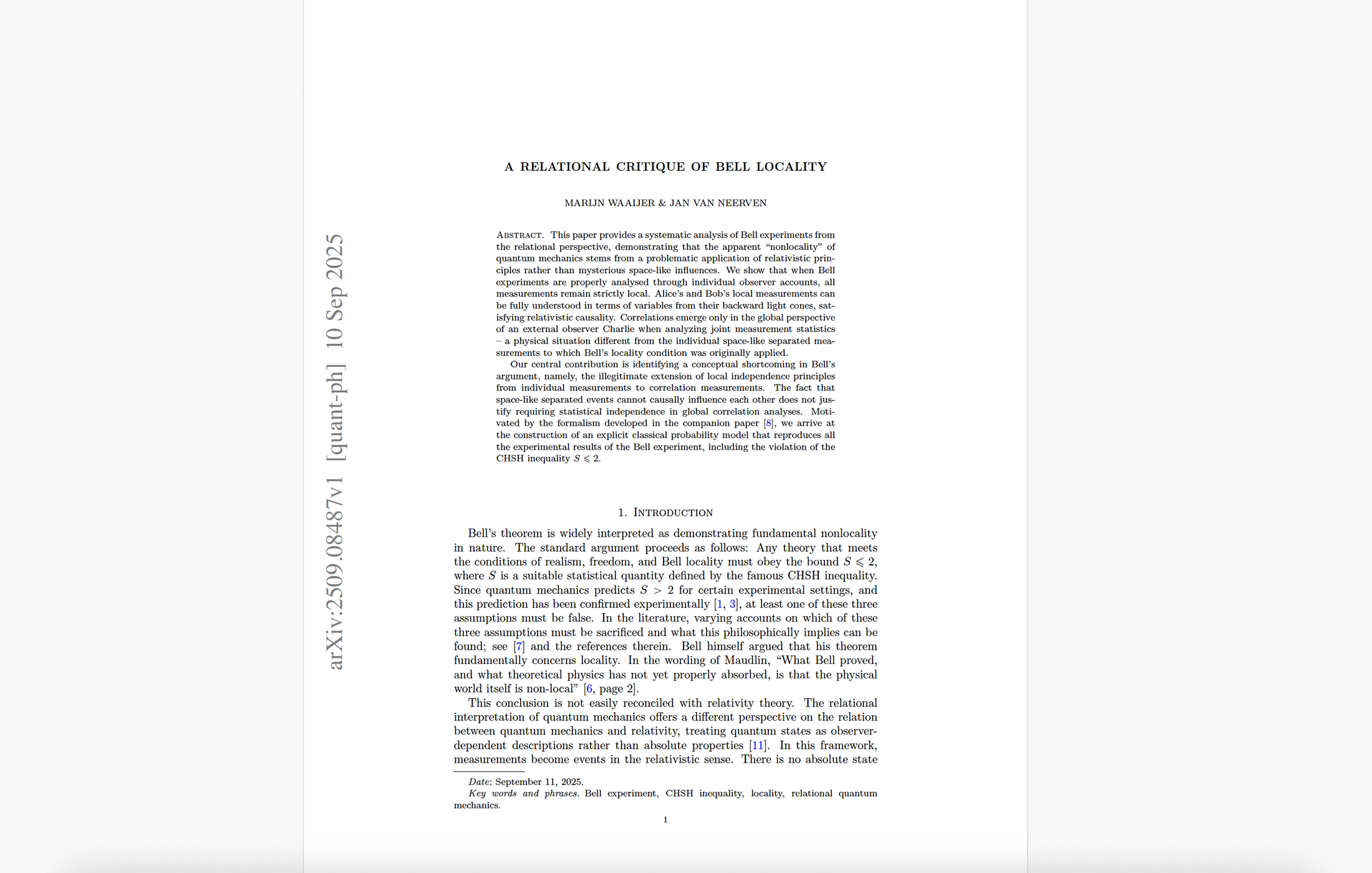 Critique of Bell Locality