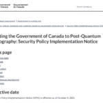 Migrating the Government of Canada to Post-Quantum Cryptography - Security Policy Implementation Notice