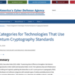 CISA Product Categories for Technologies That Use Post-Quantum Cryptography Standards
