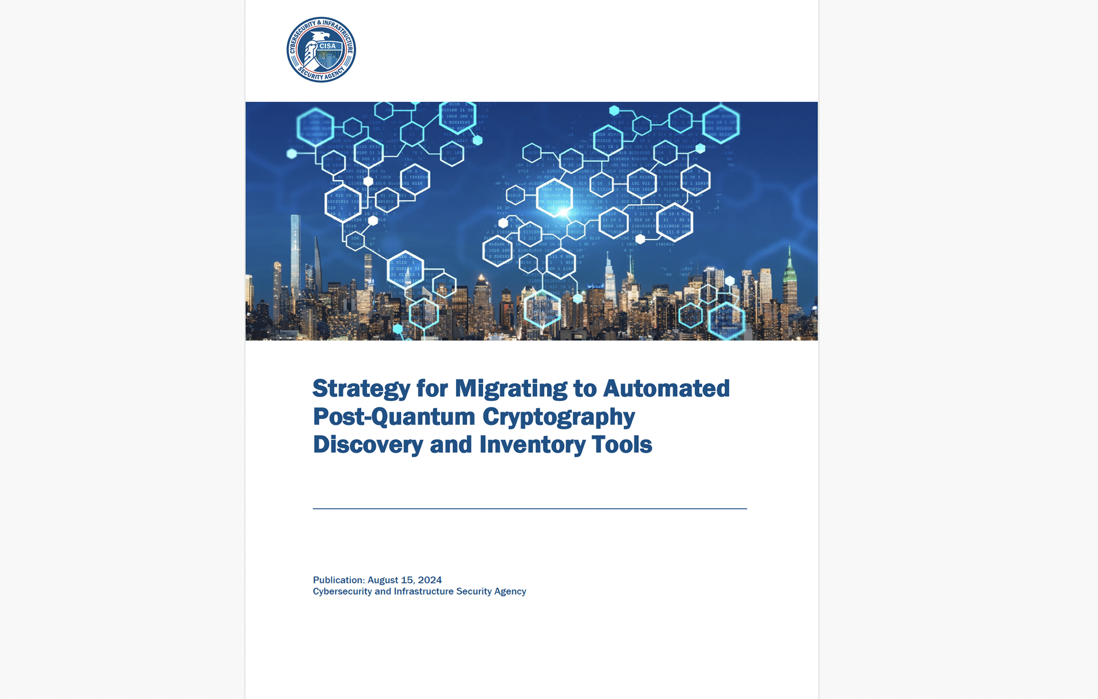 CISA Strategy for Migrating to Automated Post-Quantum Cryptography Discovery and Inventory Tools