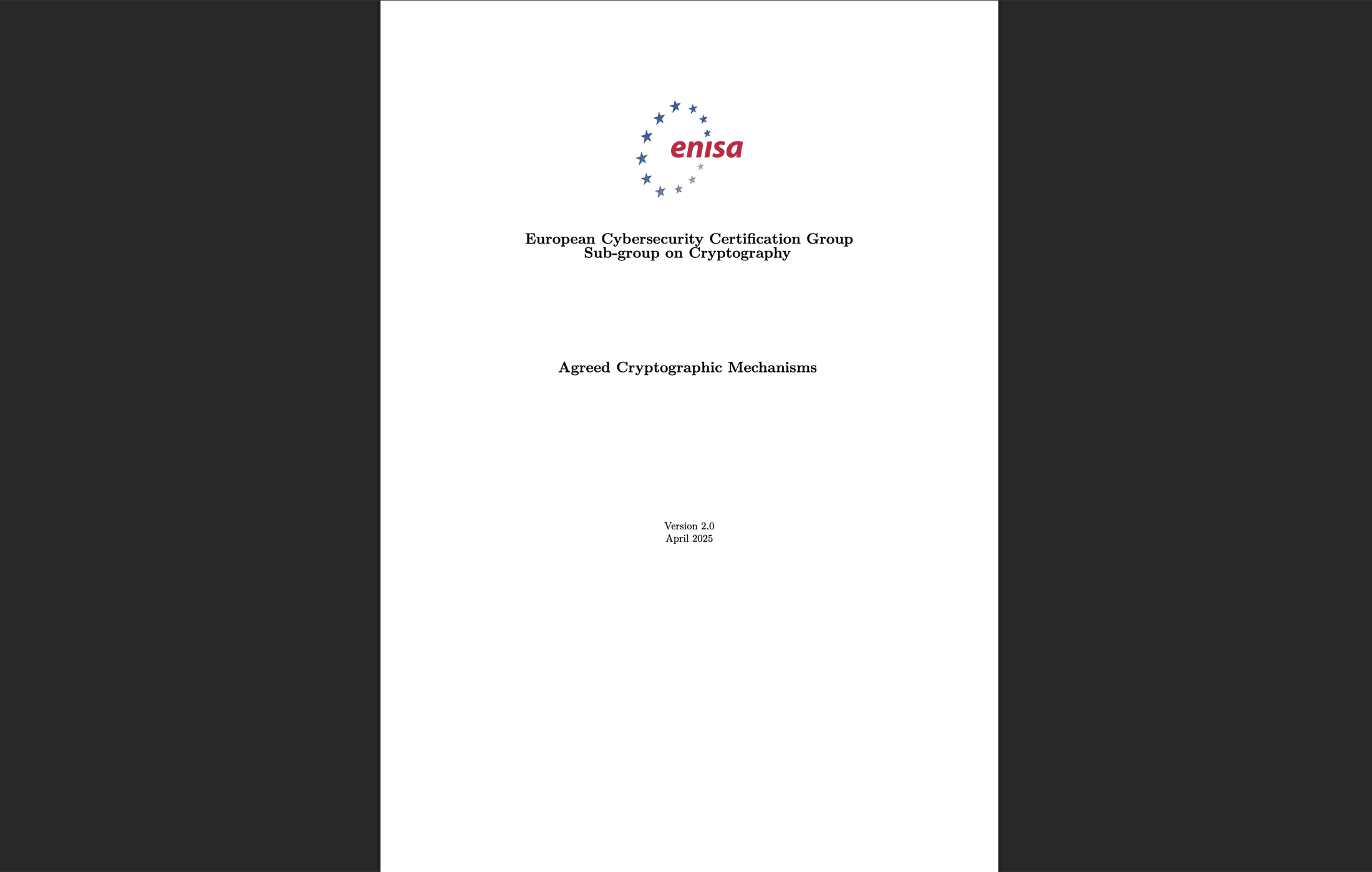 EU Cryptographic Rulebook