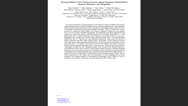 Elliptic Curve Cryptocurrencies Quantum Google