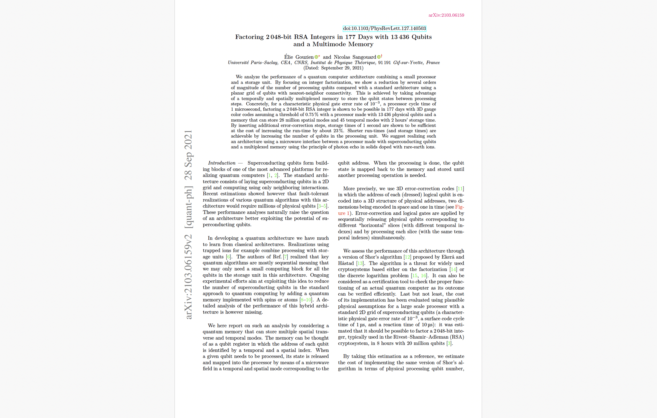 RSA-2048 Cracked in 177 Days