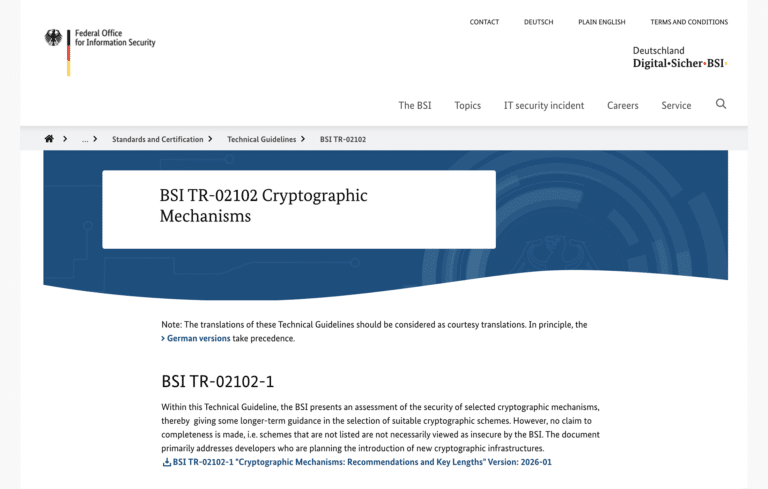 BSI TR-02102 Cryptographic Mechanisms