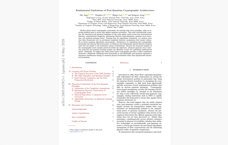 LWE PQC Limitations Paper