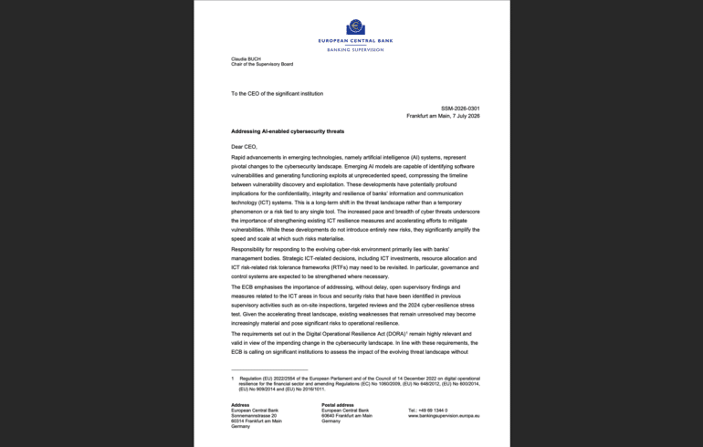 ECB AI Cybersecurity Letter to Banks: Quantum Is Next